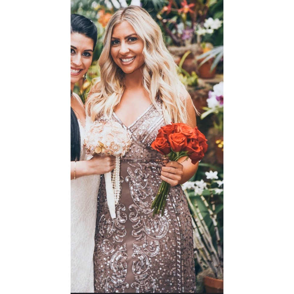 GORGEOUS tan rose gold formal dress